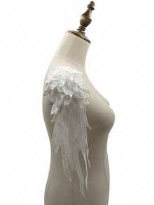 2pcs Angel Wings Water-Soluble Lace Matching Embroidery Wing Pattern DIY Lace Accessories Heavy Industry Multi-Layer Decal Large Size Halloween Accessories - Multicolor - View 12