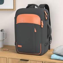 Lumesner Carry On Travel Backpacks, Extra Large 40L Flight Approved For Men & Women,Expandable Suitcase Backpack (Grey (Backpack With 4 Packing Cubes)) - 黑色(附 4 個收納袋的背包) - 查看 3