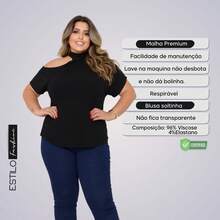 Plus Size Women's Blouse Basic Blouse Loose Top From G1 To G5 - 黑色 - 查看 3