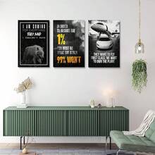 GUBIYU Black Hustle Grind Execution Wall Art Set Of 3 Framed Canvas Office Inspirational Motiviational Wall Decor Art Positive Quotes Posters Living Room Pictures Walls Decor Mens Guys 12x16 - A001 黑白勵志牆飾 - 查看 10