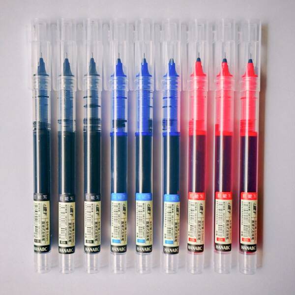 10pcs Gel Pens, 0.5mm Gel Ink Ballpoint Pens, Quick Drying Liquid Ink Rollerball Pens For Journaling, Writing, Office & School Supplies (Black, Red, Blue)