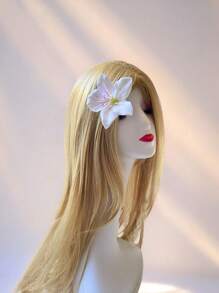 2个优雅花朵发夹，简约纯色发夹，大号发夹，兰花发夹，尽显高端气质，可用作女士发卡，时尚配饰，适合日常休闲、户外旅行、海滩度假、派对和庆典等场合，也可用作爪夹、发夹、发卡、鳄鱼夹、学校用品、花朵发饰、女士度假装扮。