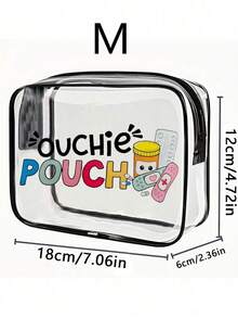 Ouchie字母印花PVC洗漱包，PVC旅行收纳包，拉链封口 - 轻便、不易褪色的化妆品和洗漱包，药品收纳包，女士和女孩的理想旅行包，TSA认证便携式化妆包，易于擦拭设计 - 彩色 - 查看 7