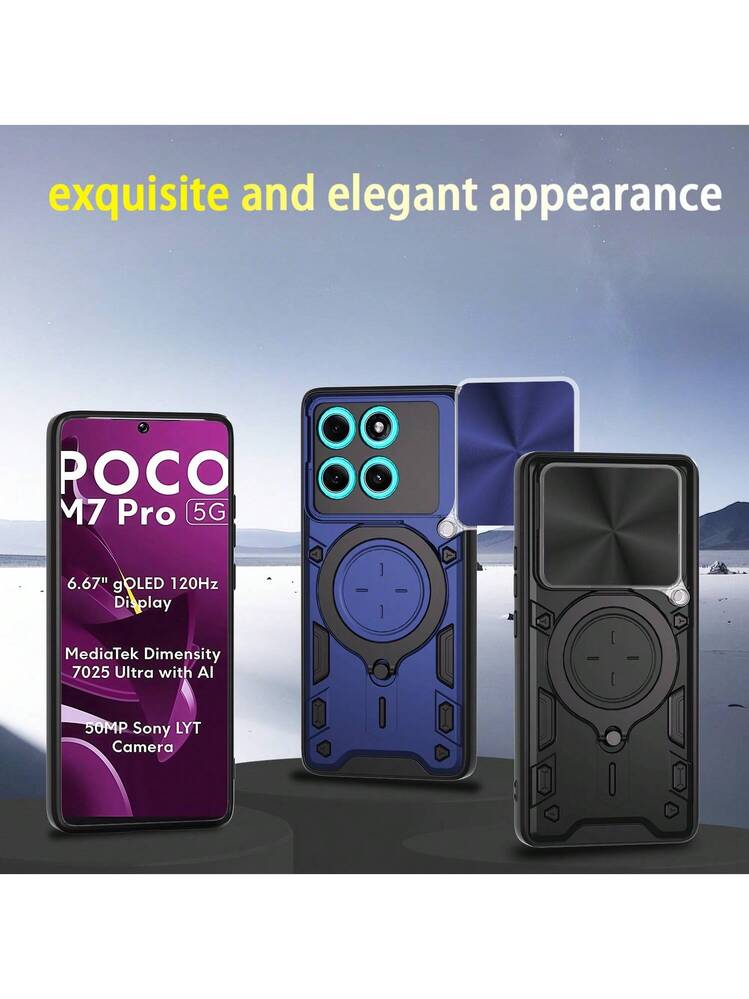 PEIYE Cover Per Xiaomi Redmi Note 13 Pro 5G / Poco X6 5G - Custodia Con Anello 360° E Supporto Magnetico, Antiurto, Blu - 2