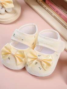1 par de zapatos para bebé niña recién nacida para primeros pasos, zapatos de princesa con moño para bebé y niño pequeño, calzado blando tipo preandador - Multicolor - Ver 4
