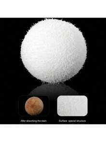 4 Pack 3 Inch Reusable Washable Oil-Absorbing Sponge Cleaning Balls For Swimming Pool, Hot Tub And Spa, Floating Pool Filter, Plastic Material, No Battery Or Power Required, White - Pool Cleaning - View 3