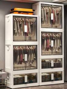 5/4/3/2/1 Layer No-Installation Wardrobe, Simple Adult/Baby Clothes Storage Cabinet, Children's Garment Closet, Foldable Plastic Organizer Cabinet For Home Use - Multicolor - View 6