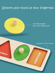 1pc Montessori Early Education Children's Wooden Panels Geometric Figures Color Matching Children's Early Education Panel Hand Scratching Board Toys - Multicolor - View 9