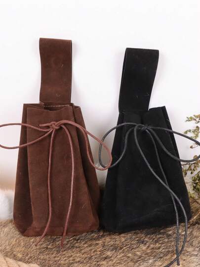 1pc Medieval Style Drawstring Waist Pouch/Coin Purse, Suitable For SCA LARP Role-Playing Games, Renaissance Fairs, Halloween Events