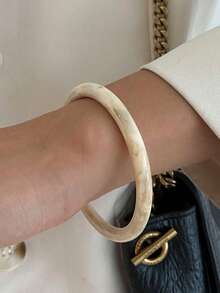 1 件/3 件/套波西米亚几何弧形树脂袖口手链，奢华休闲派对女士情侣婚礼节日百搭金属首饰手链礼物（手链材质和颜色以实际产品为准） - 手鐲 - 查看 8