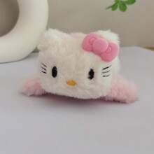 Sanrio 1pc Sanrio Hello Kitty Cute Plush Grip Clip, Kids Double Sided Kitty Shark Grip Clip, Back Of Head Disc Hair Accessory, Suitable For Daily Disc Hair, Makeup Home Bathroom Decor Fall Decor Back To School