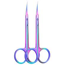 2/4Pcs Curved Cuticle Scissors Precision Manicure Scissor Nail Cuticle Trimmer Professional Stainless Steel Nail Scissors For Nail Care Tool Cuticle Cutter Small Scissors - Multicolor - View 8