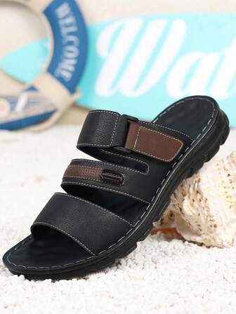 男士休闲复古拖鞋，新款春夏户外沙滩凉鞋，简约时尚轻便人字拖