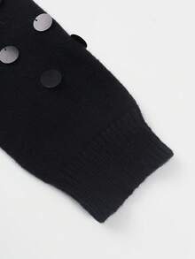 ii Fashionable Black Sequin Decorated Knit Cardigan - Black - View 7