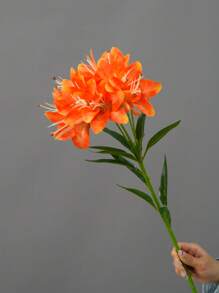 1 件高品质人造长茎十头百合，家居装饰配件婚礼过道插花