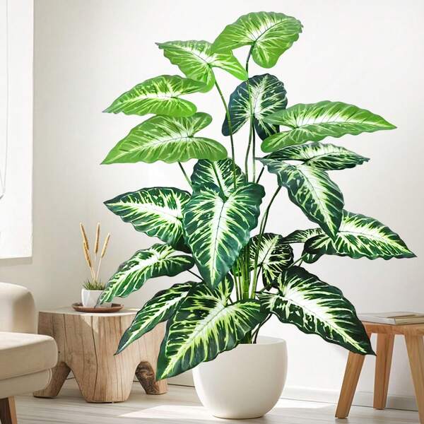 60-86-109 cm (42.9pulgadas) Calla Green verde artificial, hoja de herradura, tortuga, planta falsa de hoja, decoración adecuada para vacaciones, hogar u oficina