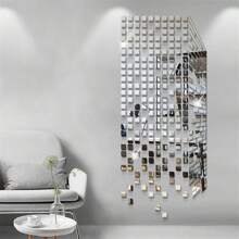 100/200/500 pièces, miroirs en verre mini carrés de 2 cm, carreaux de mosaïque en miroir acrylique, autocollants muraux géométriques pour la décoration de la maison, de la chambre à coucher, du salon/salle de bain, surface en verre, brillants et réutilisables, carreaux de miroir décoratifs pour la maison DIY, installation sur surfaces multiples, convient pour les cadeaux DIY, les loisirs créatifs, les fournitures d'art, la décoration murale et de porte de la maison