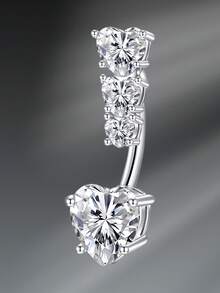 CIZME 1 件时尚不锈钢心形花蝴蝶肚脐环，适合女性日常装饰，14G 10mm 肚脐环穿孔首饰刻面方晶锆石吊坠肚脐环肚脐穿孔身体首饰 - 彩色 - 查看 35