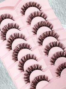 7 paia di ciglie finte naturali con curvatura D, soffici e drammatiche, ciglie finte in visone 3D a più strati, lunghe e sfilacciate, ciglie finte corte e spesse, prodotti per il make-up