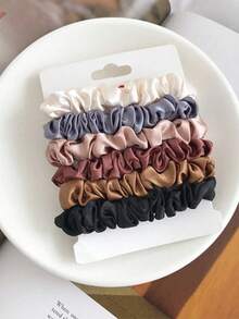6pcs Women Satin Silk Scrunchies, Black/White/Pink/Blue, Medium Size Hair Ties With Elegance, Retro, Simple And Minimalist Style, Perfect For Daily Casual, Party, Commute, Vacation, Hair Styling, Makeup And Outfit Accessories Scrunchy Hair Ties, Hair Accessories Hair Tools, Curly Hair Accessories,Hair Accessory,Hair Accessories,Hair Accessories Fall,Travel,Hair Tools,Accessories Women,Hair Stuff,Curly Hair,Scrunchies,Scrunchie,Scrunchies Hair,Curly Hair Accessories,Gifts,Travel,Gifts For Women,Hair Stuff,Stocking Stuffers