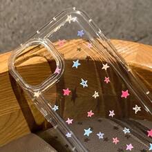 Funda Ultra-Delgada a Prueba de Golpes y Resistente a las Manchas 1pc Patrón de Estrella Lindo Funda de Teléfono Transparente de TPU, Adecuada para iPhone 15, 14, 13, 12, 11 X Xs, Xsmax 7, 8 Pro Max, Modelos Plus Funda de Teléfono Minimalista y Premium - 1 pieza - Ver 6