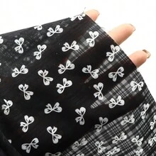 1pc Bowknot-Patterned Flocked Chiffon Tulle Fabric, Gauze Measures 150X50 Cm, Precut - Hand Wash Only | Perfect For DIY Bows, Party Capes & Photo Backdrops, Tulle Fabric 100% Polyester Fabric , Dance , Party Decorations, And Craft Projects. - Multicolor - View 4