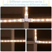 40 Pcs 10 Mm 2 Pin Led Strip Connectors T Shape L Shape Gapless Solderless Lights Extension Connectors Adapter For 3528 2835 Smd Rgb Led Strip Light - 11 - 查看 3