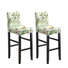 1/2/4/6pcs Stretch Printed Bar Stool Chair Cover, Home/Hotel Use - Multicolor - View 25