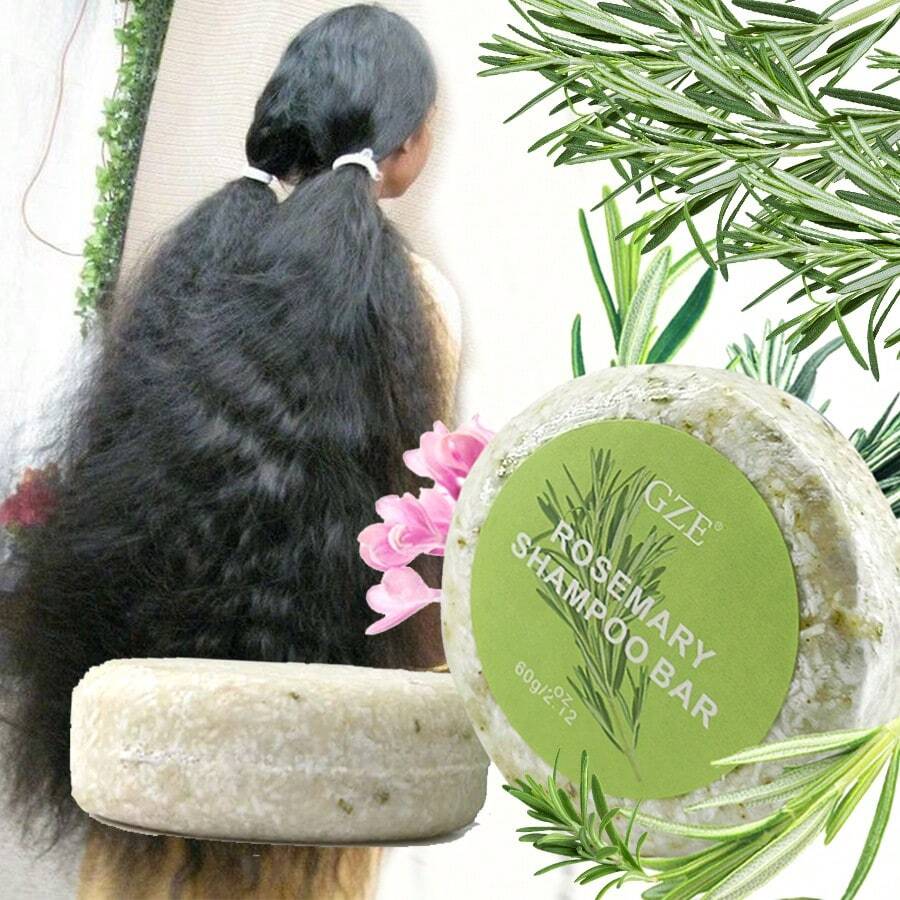 GZE 迷迭香洗发皂和护发素 | 深层清洁控油美容护发精油洗发皂保湿头皮护理男女通用 - 綠色 - 查看 1