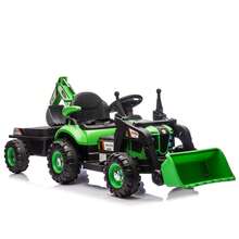 24V Ride-On Electric Tractor Toy With 4-In-1 Construction Attachments (Excavator, Dump Truck & Bulldozer) W/Parent Remote Control,3-Speed Adjustable,Built-In Music Player,LED Tail-Light - Multicolor - View 3