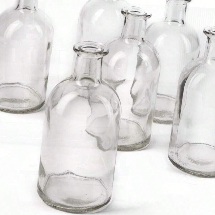 6 Pack Bud Vases For Apothecary Jars Decorative Glass Bottles Wedding Reception Cterpieces Mini Flower Vases Small Medicine Bottles For Home Decor - SmallClear - View 1