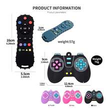 2 piezas de juguete de dentición para bebé con forma de control remoto de TV, de silicona, para 6-12 meses - Multicolor - Ver 3