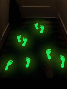 18 pezzi Adesivi luminosi al buio a forma di impronta verde di Babbo Natale - Adesivi PVC riutilizzabili per pavimenti, finestre e pareti per decorazioni domestiche, ufficio e feste, decorazioni natalizie per la casa | Disegni giocosi | Decorazioni per la casa autOgnissanti Halloween, decorazioni natalizie - Verde - Visualizzare 2