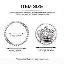 General Motors One Click Start Decoration Ring, Crown Emblem Alloy Start Button Cover, Automotive Parts Engine Ignition Button Set, Automotive Interior Accessories, Suitable For Most Vehicles, Perfect Gift For Girlfriend - one-size - View 4