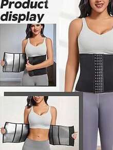 Single-Row Buckle Double Abdomen-Tightening Belt & Waist Support, Women's Sports Shaping Belt, Sweat-Inducing Tummy Tightener, Corset Belt, Women's Underbust Corset Top, Waist Cincher - Multicolor - View 6