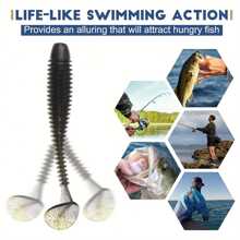 全新 2.75 英寸 - 50 件/40 件软鱼饵套装硅胶软饵套装人造鱼饵昆虫带曲柄钩钓鱼设备配件