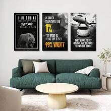 GUBIYU Black Hustle Grind Execution Wall Art Set Of 3 Framed Canvas Office Inspirational Motiviational Wall Decor Art Positive Quotes Posters Living Room Pictures Walls Decor Mens Guys 12x16 - A001 黑白勵志牆飾 - 查看 8