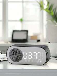 1 pièce Horloge miroir Haut-parleur Bluetooth Cadeau Horloge Réveil Haut-parleur intelligent avec caisson de graves, prend en charge la carte TF, l'affichage numérique LED USB, horloge électronique, décoration de la maison, décoration de la chambre, fournitures de retour à l'école - Multicolore - Voir 6