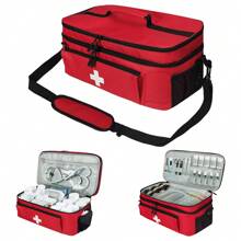 Bolsa Grande de Primeiros Socorros com Alça de Ombro, Caixa de Armazenamento de Suprimentos Médicos, Bolsa Organizadora de Emergência para Viagens, Adequada para Carro, Casa, Escritório, Ambiente Externo, Camping, Trilha
