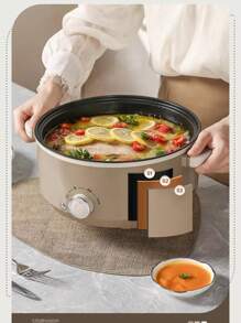 RAF Olla arrocera eléctrica multifuncional de 3L, olla eléctrica de una/dos capas para olla caliente, olla antiadherente para 1-3 personas, olla arrocera para olla caliente, utensilios de cocina, electrodoméstico, calentamiento rápido, fácil de limpiar