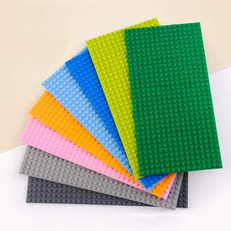 10pcs Classic Color Building Brick Base Plates 32X16 Dots - Compatible With Major Brick Brands, Suitable For Mocs, ABS Material, DIY Wall And Scenery Projects - ABS Material - Halloween And Christmas Gifts