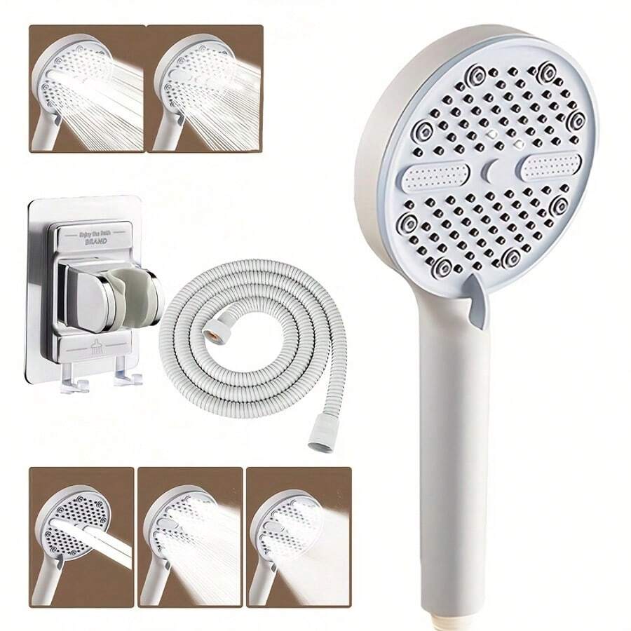 豪华淋浴喷头 3 件套 - 高压浴缸淋浴，壁挂式，59 英寸软管，2.5GPM，易于安装 - 彩色 - 查看 1