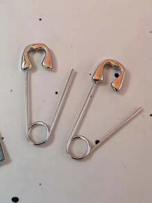 1 Pair Punk Thorn Heart Star Swirl Tooth Hoop Rivet Earrings For Women Men Gothic Grunge Hip Hop Charms Y2K Jewelry Vintage Accessories - Silver - View 13