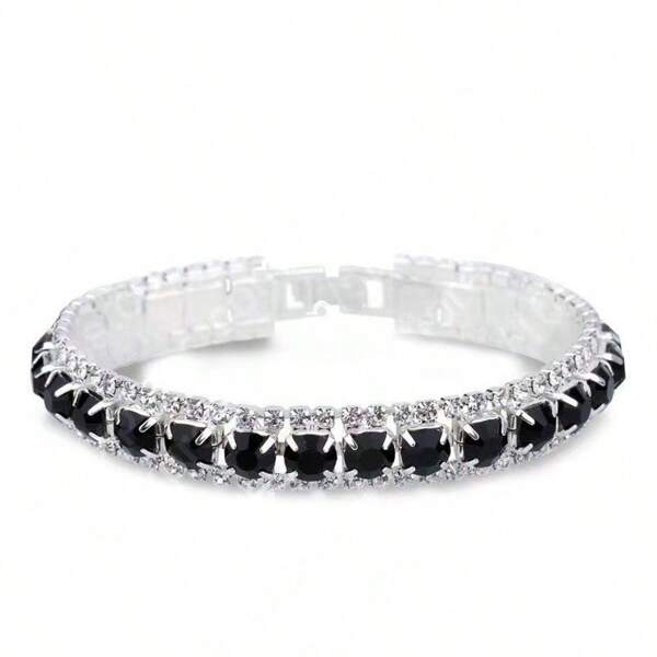 1pc Fashionable Versatile Daily-Wear Full Diamond Bracelet