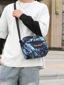 三合一大容量休闲背包套装，包括保温午餐袋、笔记本电脑背包、印花涂鸦设计户外旅行背包，适合学生和成人 - 彩色 - 查看 11