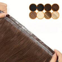 Extensões de cabelo humano com trama de fita invisível sem costura - sem cola, cabelo liso natural real para mulheres, 12-20 polegadas, qualidade de salão