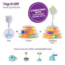 Tower Of Tracks 3Level Cat Track Toy With 6 Balls Interactive Toy For Indoor Cats Orange - 軌道塔 - 查看 6