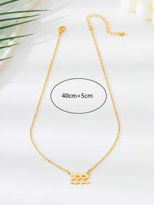 1 件时尚天使数字吊坠项链，幸运数字 000-999 优雅百搭女士装饰链 - 金色 - 查看 7