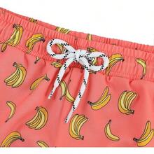 Boys Swim Trunks With Boxer Brief Liner Swim Shorts Compression Liner Youth Anti Trunks Halloween Christmas New Year - Chuối hồng - Xem 5
