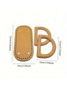 3pcs Handmade Bag Accessories Set, Matching D-Ring Handles, Woven Bag Bottom, DIY Bag Making Kit - Multicolor - View 6